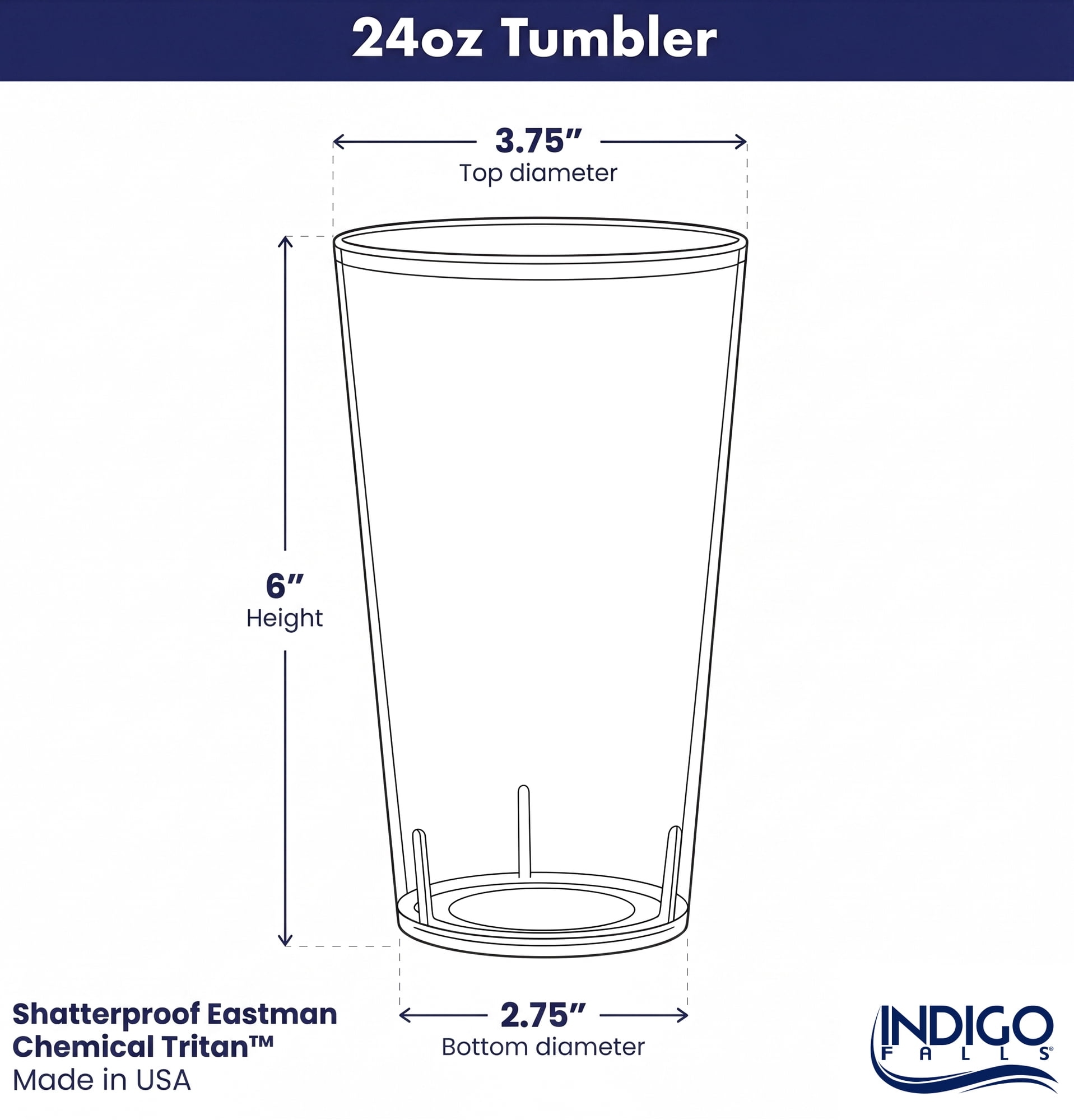 Navy Midshipmen 24oz. Two-Pack Tritan Tumbler Set