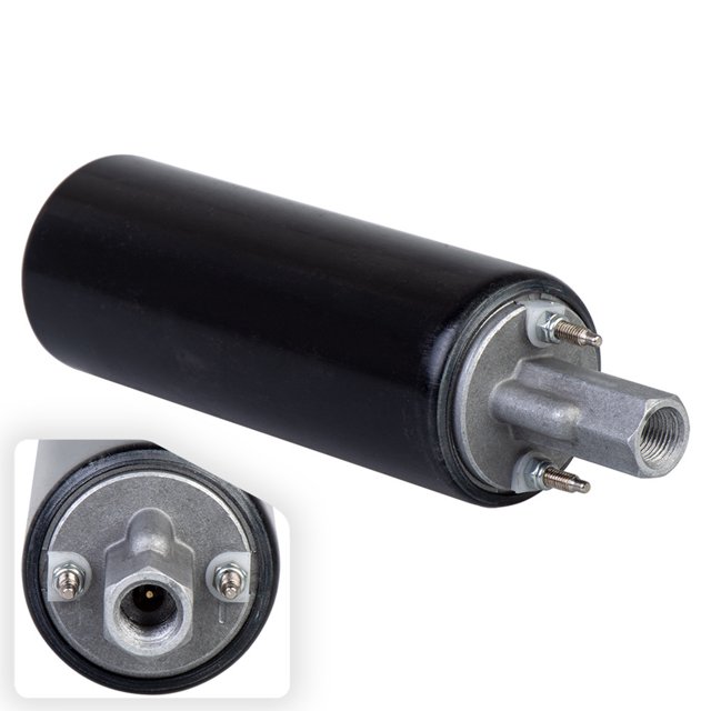 Ruiboury Metal 255LPH Inline Fuel Pump High Flow Pressure With Install Kit Pump Inline Fuel Pump Fuel Pump Universal Fit Black