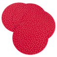 thumbnail image 1 of SARO 324.R15R Metallic Polka Dot Design Poly-Felt Placemat  Red - Set of 4, 1 of 1