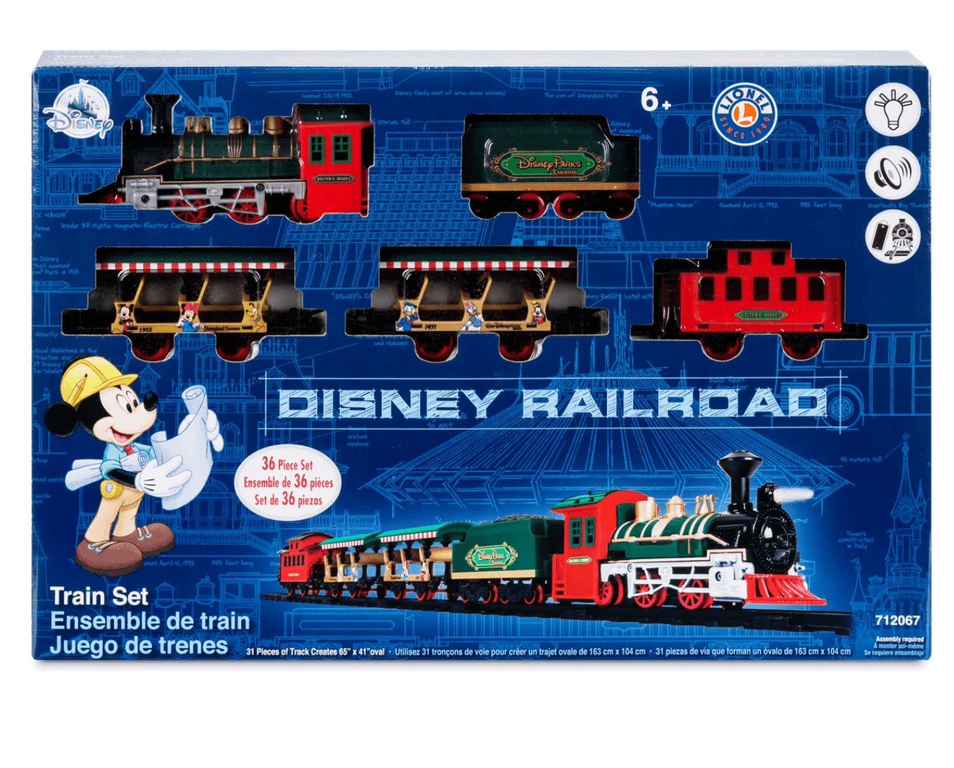 Disney Parks Mickey Mouse Classic Metal Railroad Train Set by