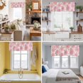 thumbnail image 5 of Pink Rose Floral Valance Curtain Flowers Leaves Pastoral Plant Classic Window Valances Rod Pocket Short Curtains Window Treatments for Kitchen Bedroom Bathroom Laundry 42" x 18", 5 of 9