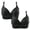 Black, variant on WREESH 2 Pack Push-Up Bra Adaptive Bra Women Printing Gathered Together Large Size Daily Bra Underwear No Underwire Bras Bra Underwear Black