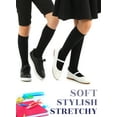 thumbnail image 5 of HUGH UGOLI Knee High Cotton Socks for Kids Girls Boys & Toddlers, Long School Uniform Socks, Soft & Comfortable,Black, 7-8 Years Old, 4 Pairs, 5 of 5