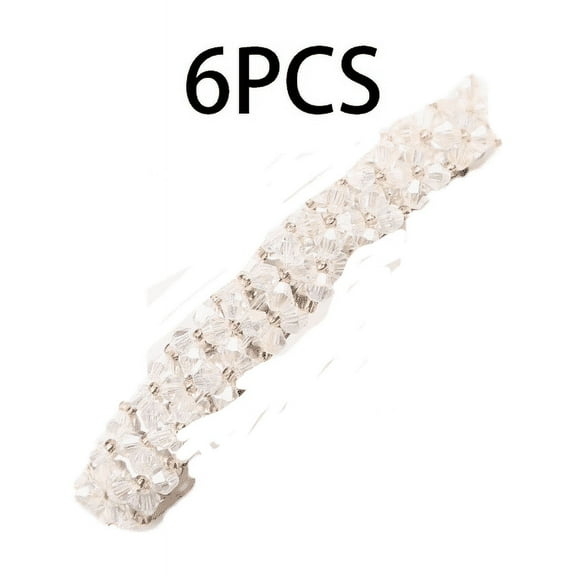 RAGUPEL 6 Pcs Hair Clips for Women,Fishline Weaving and Zig-Zag Spring Hair Jewelry,Delicate Crystal Finish Hair Styling Accessories,White