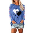 thumbnail image 3 of Inverlee Valentines Day Shirts Women Cute Love Heart Print Tees Trendy Long Sleeve Blouse Crewneck Tunic T-shirt Tops Valentines Day Gifts for Teen Girls, 3 of 5