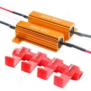 Pair 50W 6 ohm Load Resistor Fix LED Bulb Fast Hyper Flash Turn Signal Blink Kit
