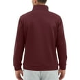 thumbnail image 4 of Domuza Men's Quarter Zip Up Pullover Long Sleeve Stand Collar Casual Sweatshirt Fall Relaxed Fit Lightweight Cotton Solid Polo Sweater with Pocket Wine XXL, 4 of 5