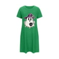 thumbnail image 5 of Somuwie Clearance Large size short Halloween women's nightdress with chest print round neck short sleeves short nightdress, 5 of 5