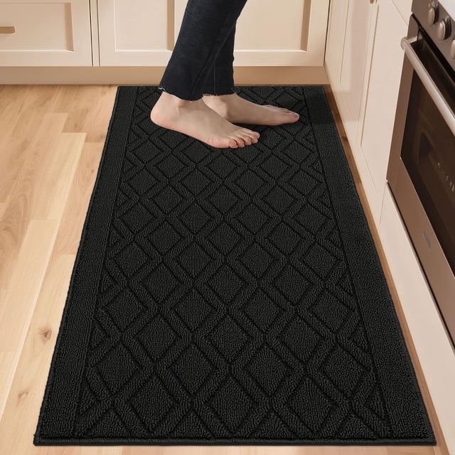 Alfombra de cocina COSY HOMEER, antideslizante, lavable, 60 x 150 cm, color negro