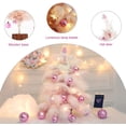 thumbnail image 3 of Mini Christmas Tree with Led Lights, Tabletop Christmas Tree with Balls& Elk, Fairy Feather Artificial Xmas Tree - Pink, 3 of 5