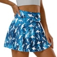 thumbnail image 5 of Yuyamidu Shark Women's Athletic Skort Blue Camo Tennis Skirts High Waisted Skorts Running Workout Shorts with Pockets Size L, 5 of 7