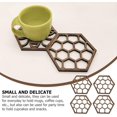 thumbnail image 2 of 5pcs Wood For Drinks Absorbent CoFFee Honeycomb Design Beer Round Heat Insulation Cup Mats For Home Kitchen, 2 of 8