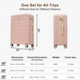 thumbnail image 7 of Premium ABS Luggage Set 3-Piece Pink, Hard Shell Suitcase with TSA Lock, 360° Spinner Wheels, Telescoping Handle, 20/24/28 Inch Lightweight Travel Bag for Family or Business, 7 of 7