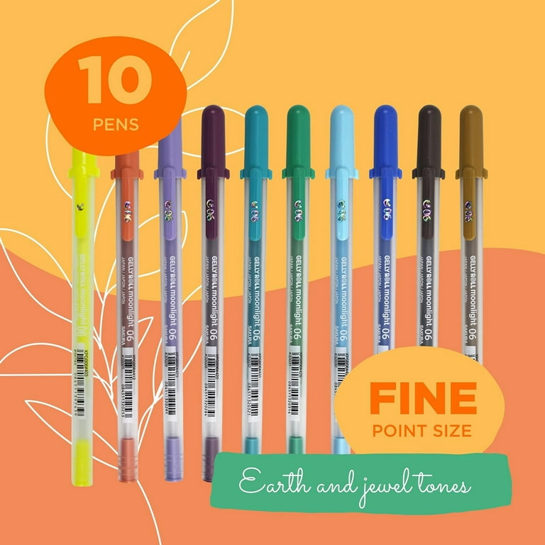 10 Sakura Gelly Roll Pens, Colored, Moonlight 10 Sakura Fine Point