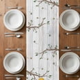 thumbnail image 4 of Table Runner 72 Inches Long for Kitchen Dining, Yellow Bees Gnomes Dresser Scarf Farmhouse, Dining Table Decorations for Wedding/Parties, Spring Floral Branches Wooden 13 x 72 In, 4 of 8