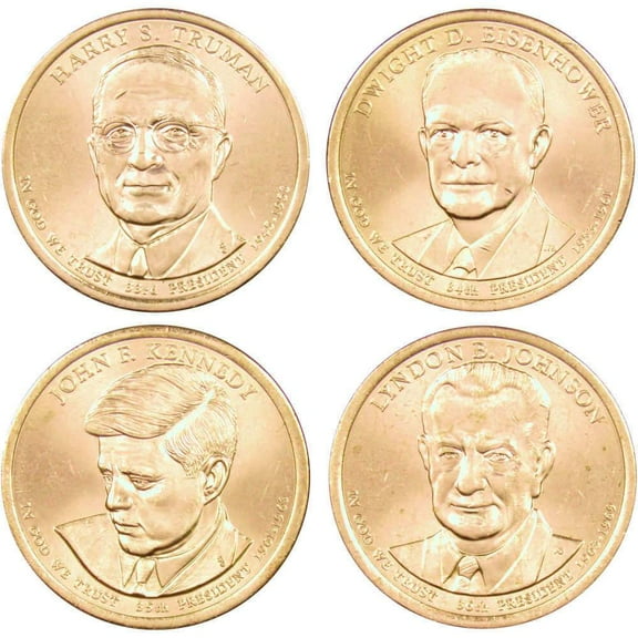2015 D Presidential Dollar 4 Coin Set BU Uncirculated Mint State $1 Collectible