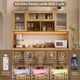 thumbnail image 5 of RichYa Kitchen Pantry with RGB LED Light,2 Drawers Hutch Storage Cabinet with Doors & Adjustable Shelves,Cupboard Buffet for Dining Room,Wood, 5 of 7