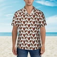 thumbnail image 2 of Honeii A Rooster With Chickens Print Men’s Hawaiian Shirt,Classic Button-Down Short Sleeve Shirt, for Beach, Vacation, and Outdoor Activities,Large, 2 of 7