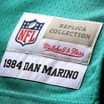 thumbnail image 6 of Men's Mitchell & Ness Dan Marino Aqua Miami Dolphins Big & Tall 1984 Retired Player Replica Jersey, 6 of 6