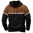 thumbnail image 2 of Awdenio Hoodies for Men Vintage Pattern Western Sweatshirt Long Sleeve Pullover with Pockets Fall Winter Top Shirt,Size L, 2 of 3