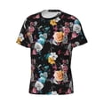 thumbnail image 5 of Vsdgher Hibiscus Rose Print Men's Dry Fit Mesh Athletic Shirts Moisture Wicking Tennis T-Shirt Tops, 5 of 9