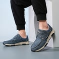 thumbnail image 5 of Mens Casual Shoes Summer Fashion Breathable Sneakers Soft Comfortable Lace-up Walking Shoes Non-slip Driving Shoes Blue 7 US, 5 of 7
