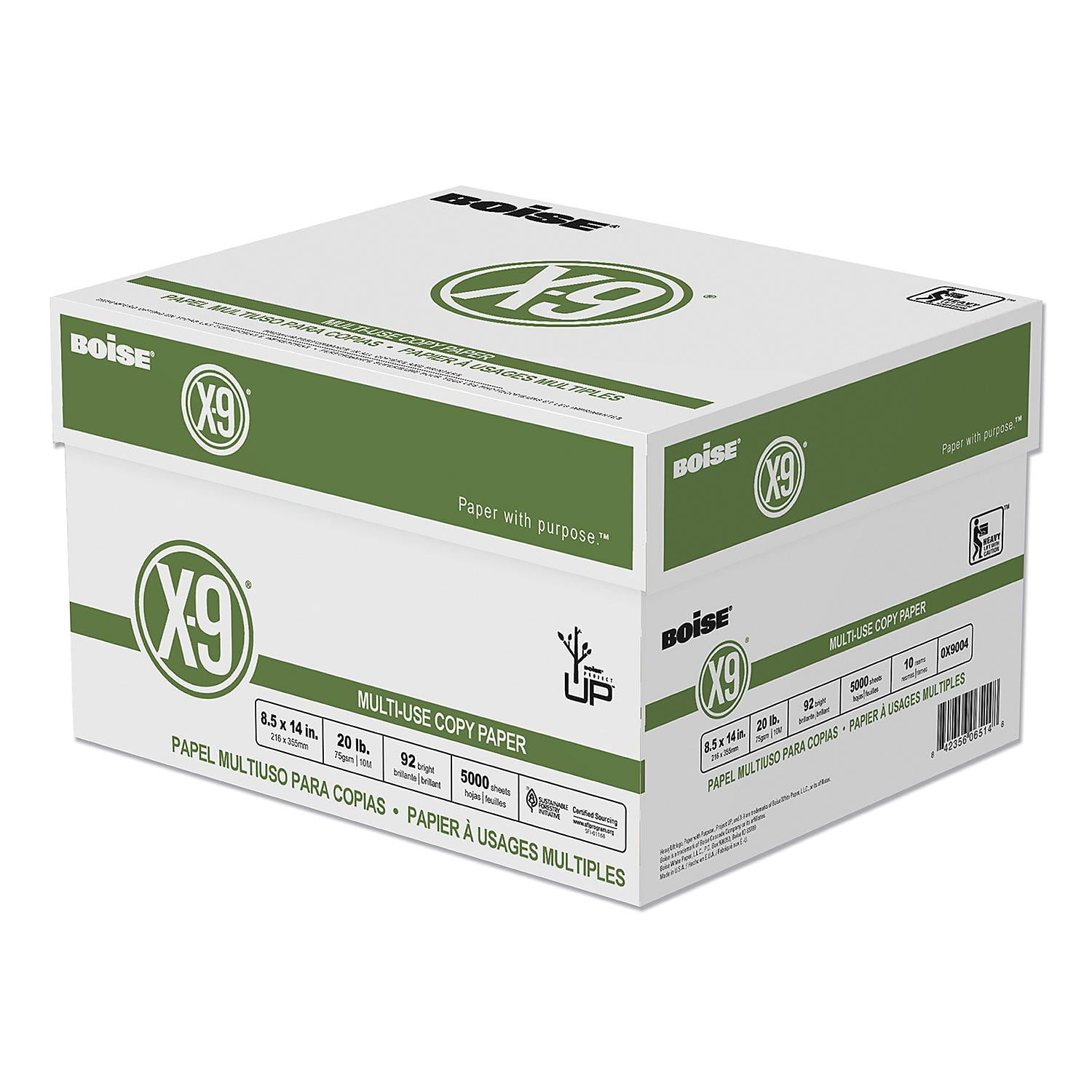 Boise X9 Copy Paper, 92 Brightness, 81/2 x 14, White 5000 Sheets