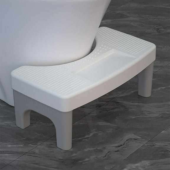 Squatting Toilet Stool, 7” Height Bathroom Non-Slip Toilet Footstool with Anti-slip surface, Convenient and Compact Great for Easy Storage