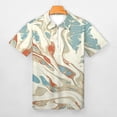 thumbnail image 3 of Marble Texture Men Zipper T-shirt Summer Casual Short Sleeve T-shirt Top, 3 of 7