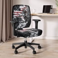 thumbnail image 5 of HELLHERO American Flag Wolf Print Office Chair Covers Slipcover, Soft Rotating Chair Slipcover, Decorative Computer Desk Chairs Cover, 5 of 7