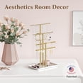 thumbnail image 7 of NIFFGAFF Jewelry Stand Holder Organizer, Display Rack for Necklaces, Earrings and Rings, Gold, 7 of 7