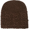 thumbnail image 6 of ZXM Women Cotton Crochet Slouchy Beanie Hat Handmade Knit Cutout Summer Floral Skull Cap, 6 of 14