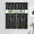 thumbnail image 2 of Kitchen Curtains 36 Inch Short - 3 Panel Set, Rod Pocket Window Curtain, 100% Polyester for Farmhouse, Cafe, Kitchen, Living Room, Bedroom, Galaxy & Space-Themed Design, Easy Wash, 2 of 5