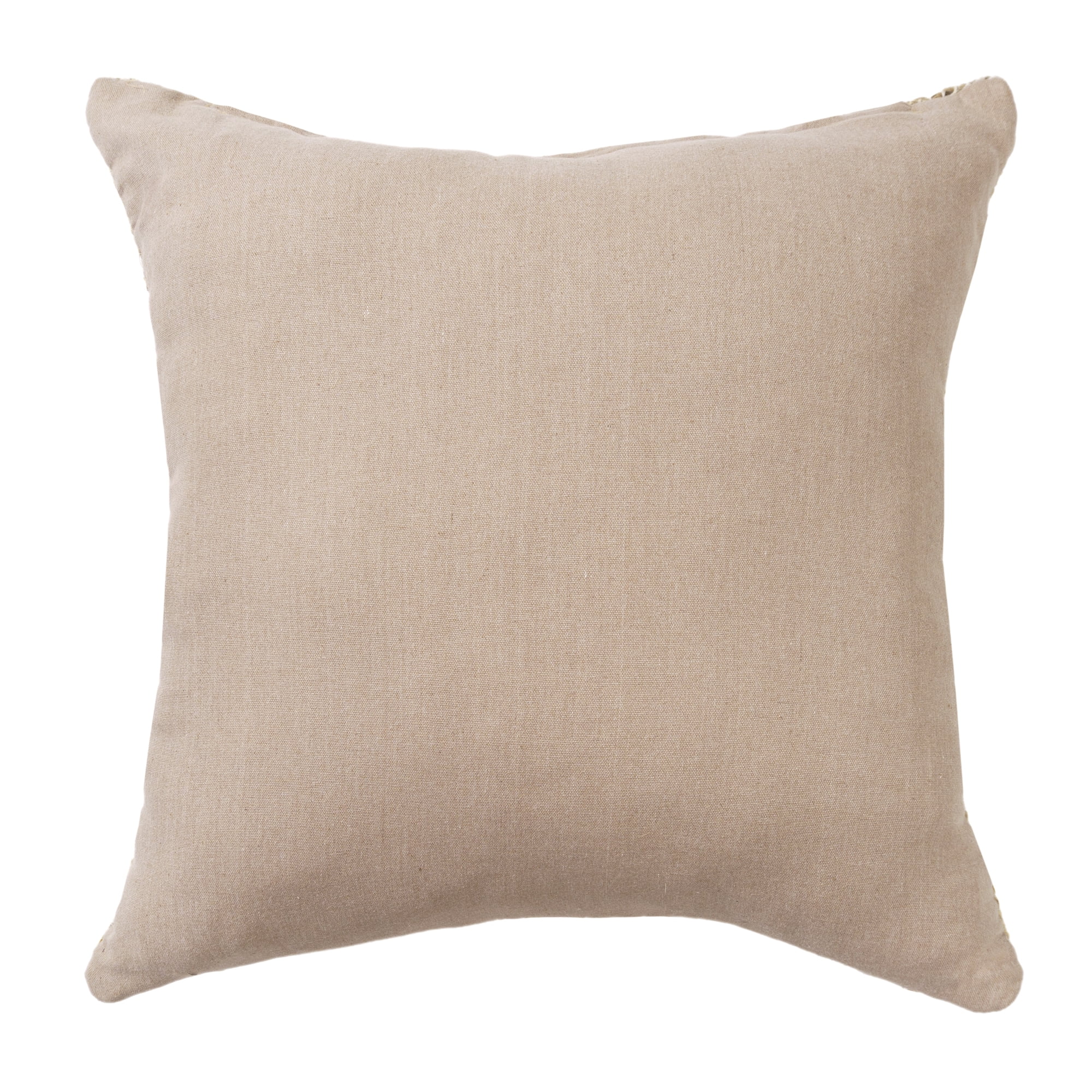 Ox Bay Nel 22" x 22" Natural/Tan Striped Diamond Jute Adult Decorative Throw Pillow