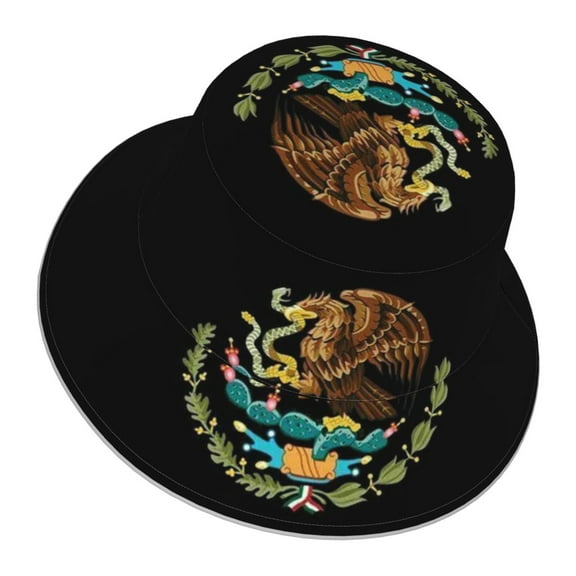 Mexico-Logo Bucket Hat With Reflective Stripe Beach Sun Fishing Hat Reversible For Men Women