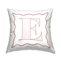 Stupell Industries Polka Dot Pink Letter E Square Decorative Printed Throw Pillow, 18 x 18