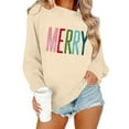 thumbnail image 2 of Craaazy Women's Christmas Shirt Long Sleeve Merry Christmas Sweatshirts Casual Pullover Tops Gifts, 2 of 9