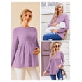 thumbnail image 2 of Ekouaer Womens Maternity Tops Long Sleeve Pregnancy Tunic Blouses Crew Neck Ribbed Shirts Pregnant Clothes, 2 of 6
