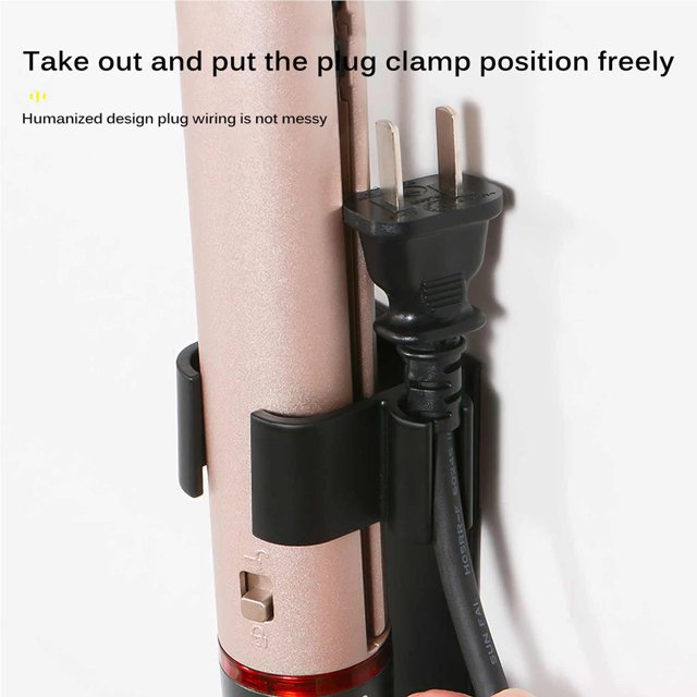 Bathroom Curling Rod Holder Space Aluminum Toilet Electric Splint Storage Rack Straight Hair Comb Hanger Suitable for 99% of the Curling Rods on the Market