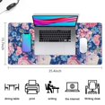 thumbnail image 5 of Long Mouse Pads for Desk,Pioneer Flower Floral Print Pattern Desk Mats on Top Of Desks, Desk Mouse Pad Extra Large with 3mm Non-Slip Base and Stitched Edge for Gaming,Office,Work,Home 35.4"x15.7", 5 of 6