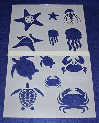 Mylar 2 Pieces of 14 Mil 8" X 10" Sea Life Stencils- Painting /Crafts/  Templates - Walmart.com