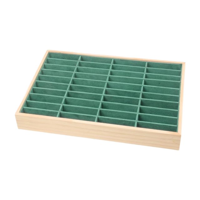 Organizador de joyas, soporte para pulseras, multiusos, 40 rejillas rectangulares, expositor de brazaletes Verde