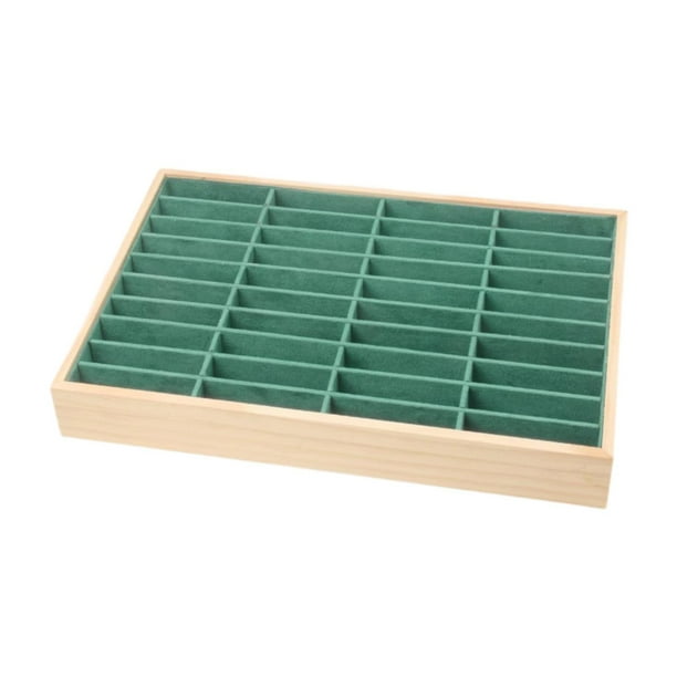 Organizador de joyas, soporte para pulseras, multiusos, 40 rejillas rectangulares, expositor de brazaletes Verde