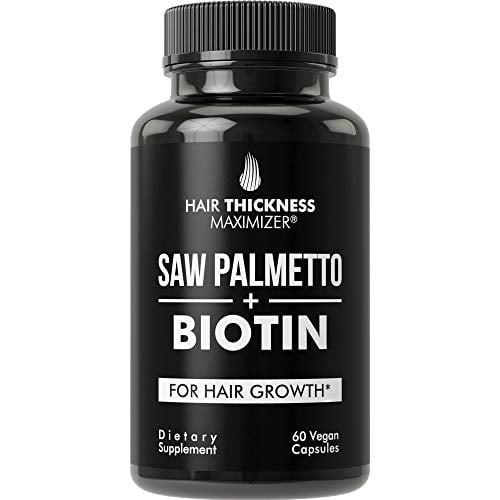 Saw Palmetto + Biotin Advanced 2-in-1 Combo for Hair Growth. Vegan Capsules  Supplement with Natural Saw Palmetto Extract + 10000mcg Biotin. Hair Loss  and Regrowth Pills for Men and Women. DHT Blocker -