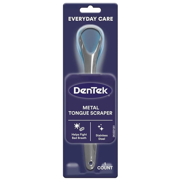 Raspador de lengua DenTek, de acero inoxidable y metal, apto para lavavajillas