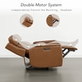 thumbnail image 4 of ReNest Dual Motor Power Recliner with 165° Lay-Flat, Top-Grain Leather, X-Stitch Detailing, USB and Type-C Charging,Saddle, 4 of 22