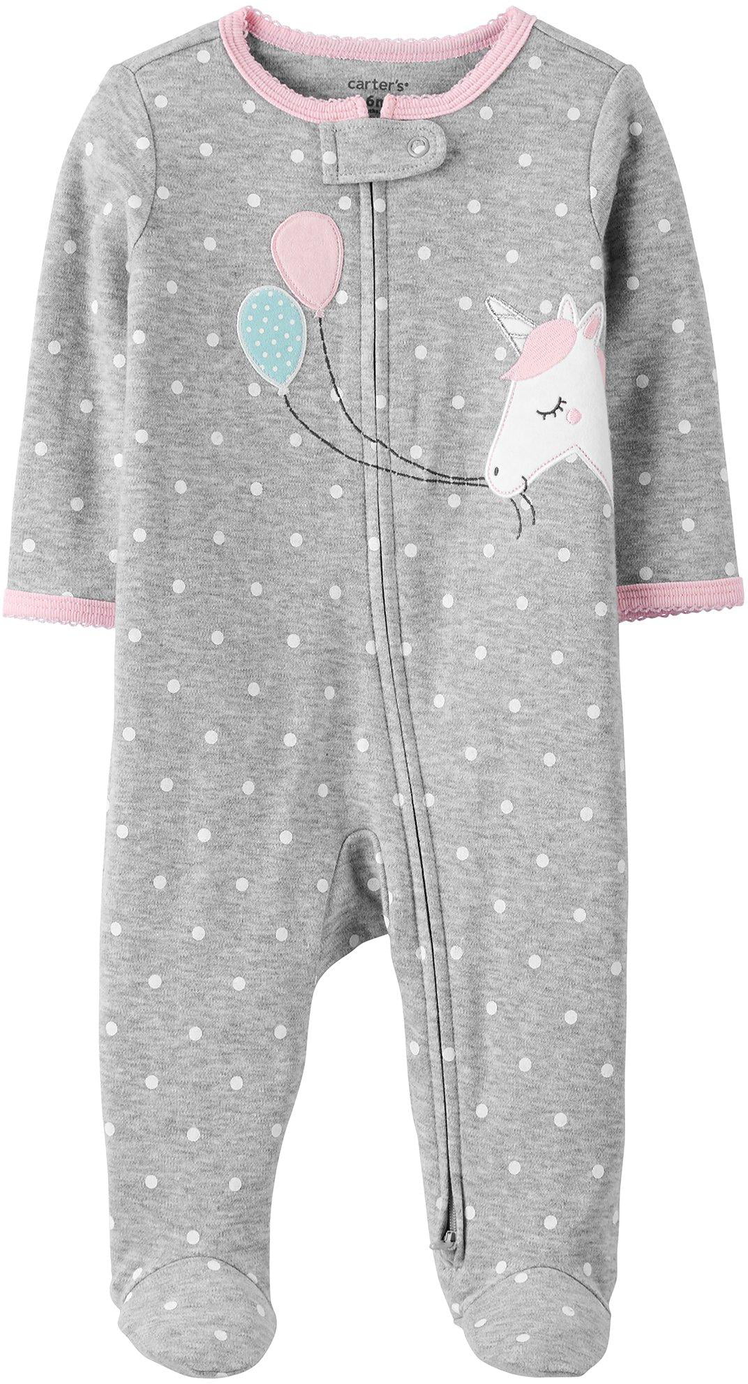 New Toddler Girl Carter's 1-Piece Polka-Dot Unicorn Fleece Footie PJs 3T 4T 5T 