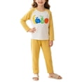 thumbnail image 2 of Mifsaly Girls Boys Cotton Pajama Set Graphic Long Sleeve Crewneck Sleepwear Tops and Long Pants Soft Comfortable Fall Winter Casual Indoor Clothes, 2 of 7