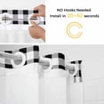 thumbnail image 2 of No Hook Shower Curtain with Snap in Liner, Easter Colorful Cartoon Rabbit Peeps Waterproof Bath Curtain with See Through Top Window, Quote and White Black Lattice Shower Curtains 72x84in, 2 of 9
