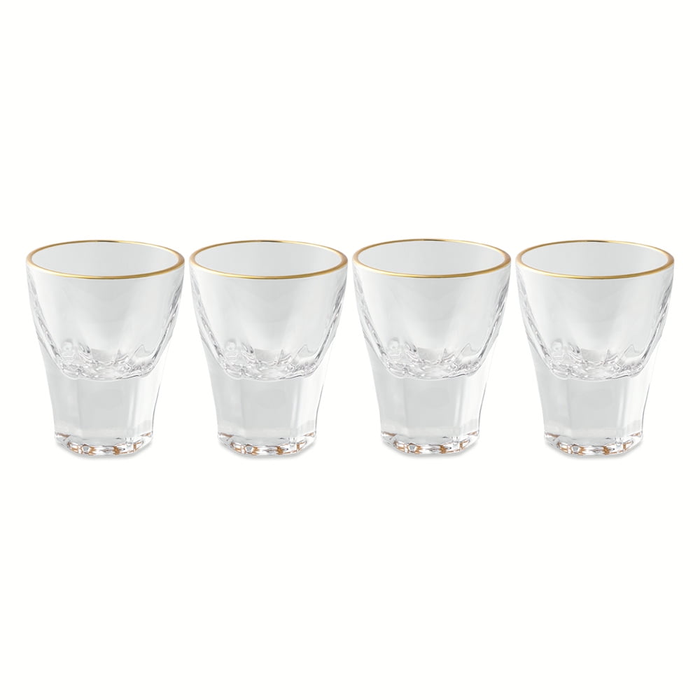 (4 pack) Thyme & Table Scalloped Shot Glasses, Set of 4